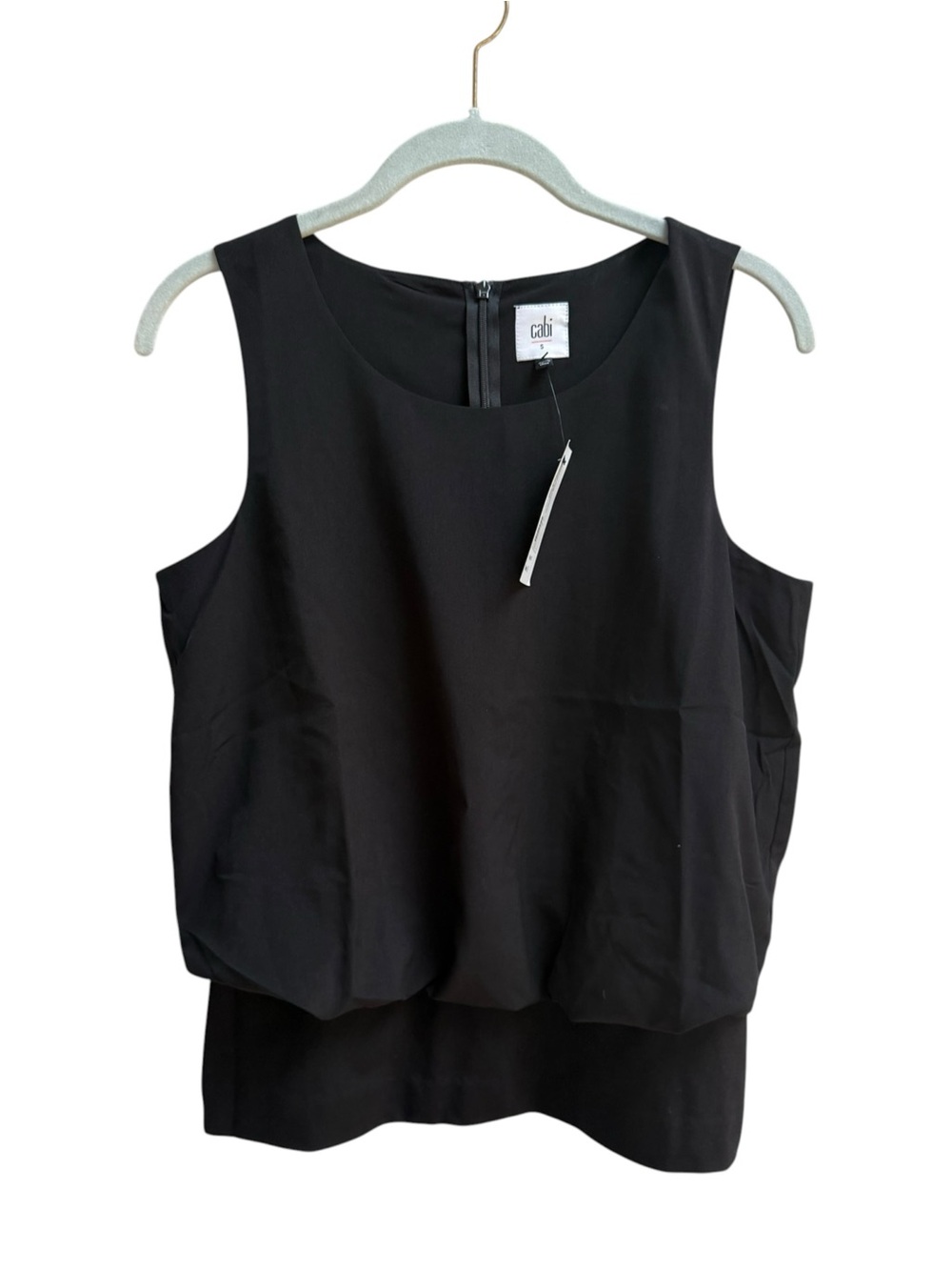 CAbi Black Indulgence Sleeveless Tank Top #5226 Size Small NWT Blousy Dressy